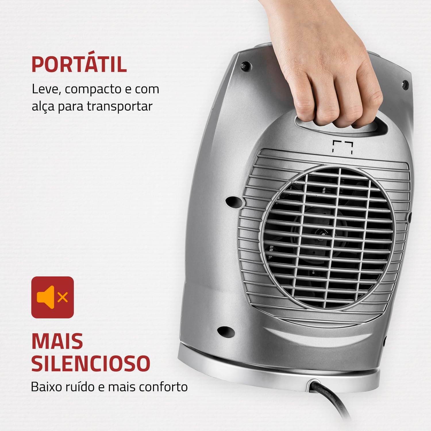 Aquecedor Termo Ceramic Mondial A-05 1500W 110V Preto Prata — foto 6