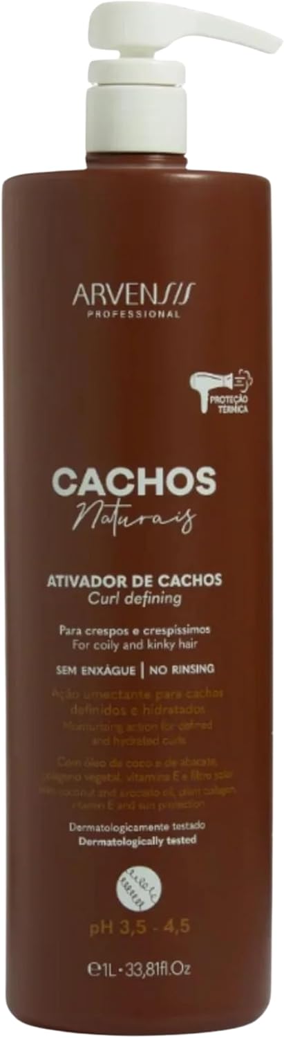 Arvensis Creme Ativador de Cachos Crespos e Crespíssimos 300g - Definição e Hidratação com Óleo de Coco e Abacate