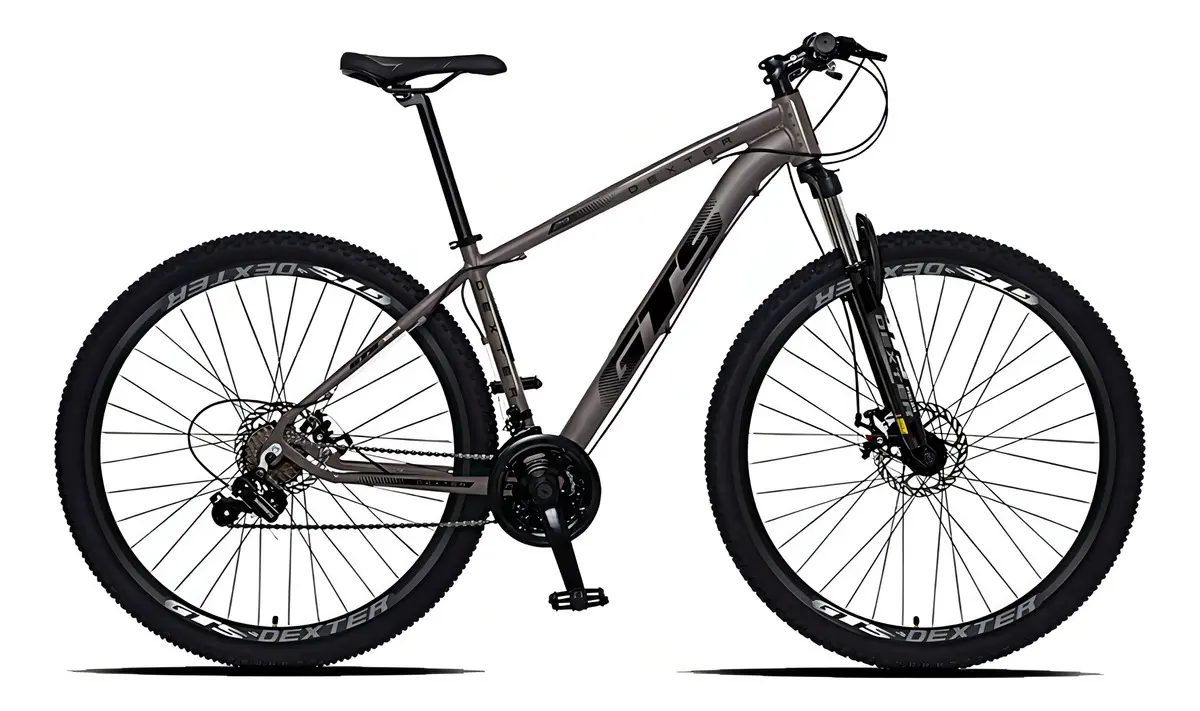Bicicleta Aro 29 Gts Dexter 24 Marchas Freio A Disco Cor Grafite Com Preto Tamanho Do Quadro 21