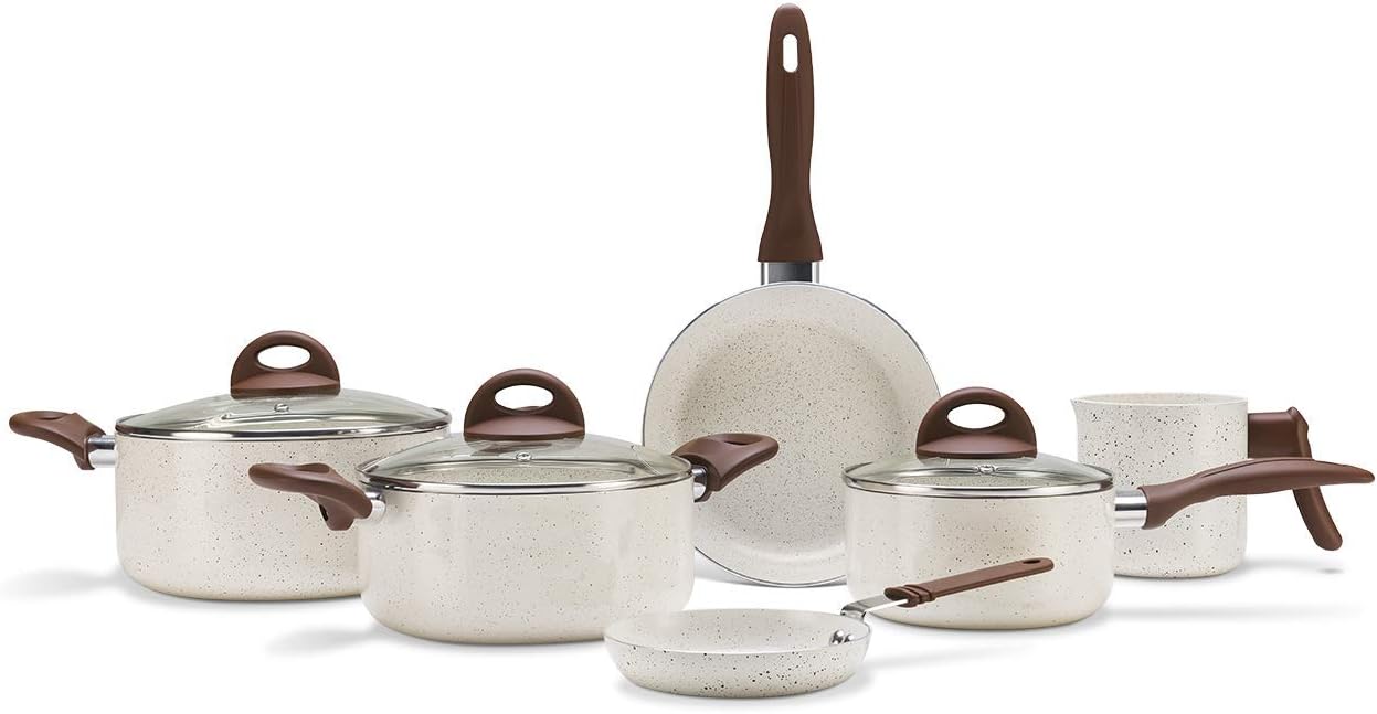 Brinox Jogo de Panelas Antiaderente Ceramic Life 6 Peças Vanilla