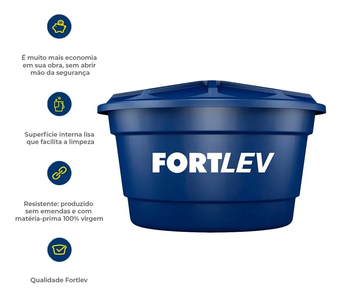 Caixa d'água Fortlev 250L vertical polietileno azul — foto 4