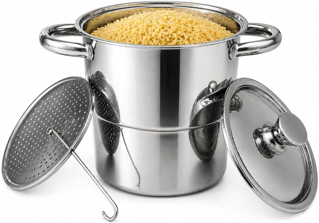 Cuscuzeira Individual Inox 2,5L - Panela Compacta para Fogão a Gás e Indução