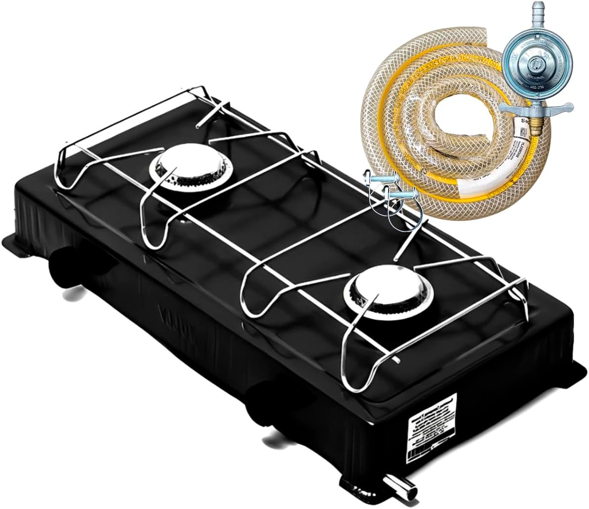 Fogão Portátil Stander 2 Bocas com Kit Gás Completo