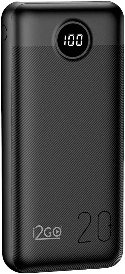 I2GO Power Bank Ultra Rápido 20000mAh com Power Delivery 20W e 3 Saídas USB - Preto