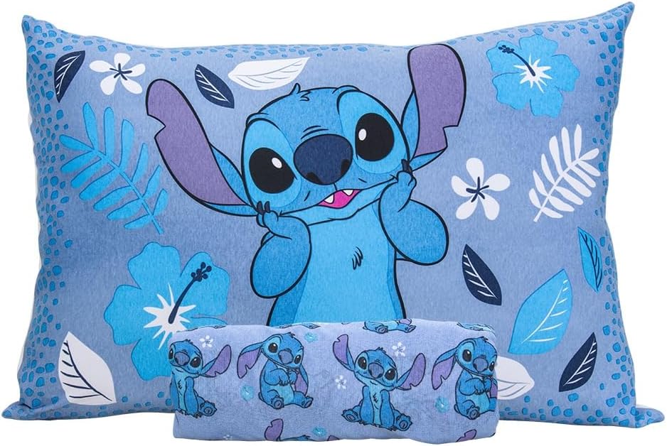 Jogo de Lençol 2 Peças Portallar Disney Stitch Blue Solteiro