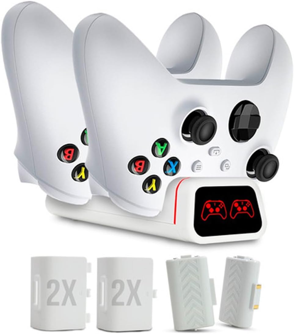 Kit com 2 Baterias Recarregáveis 800mAh e 2 Tampas para Controle Xbox One e Series