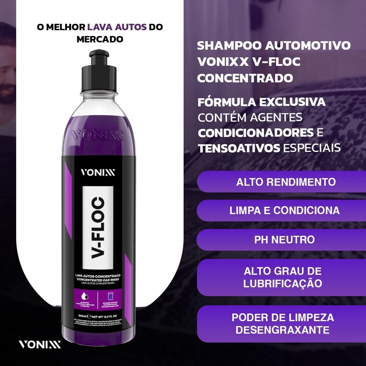 Kit Vonixx V-Floc 500ml e Intense 240ml - Produtos para Limpeza Automotiva — foto 3
