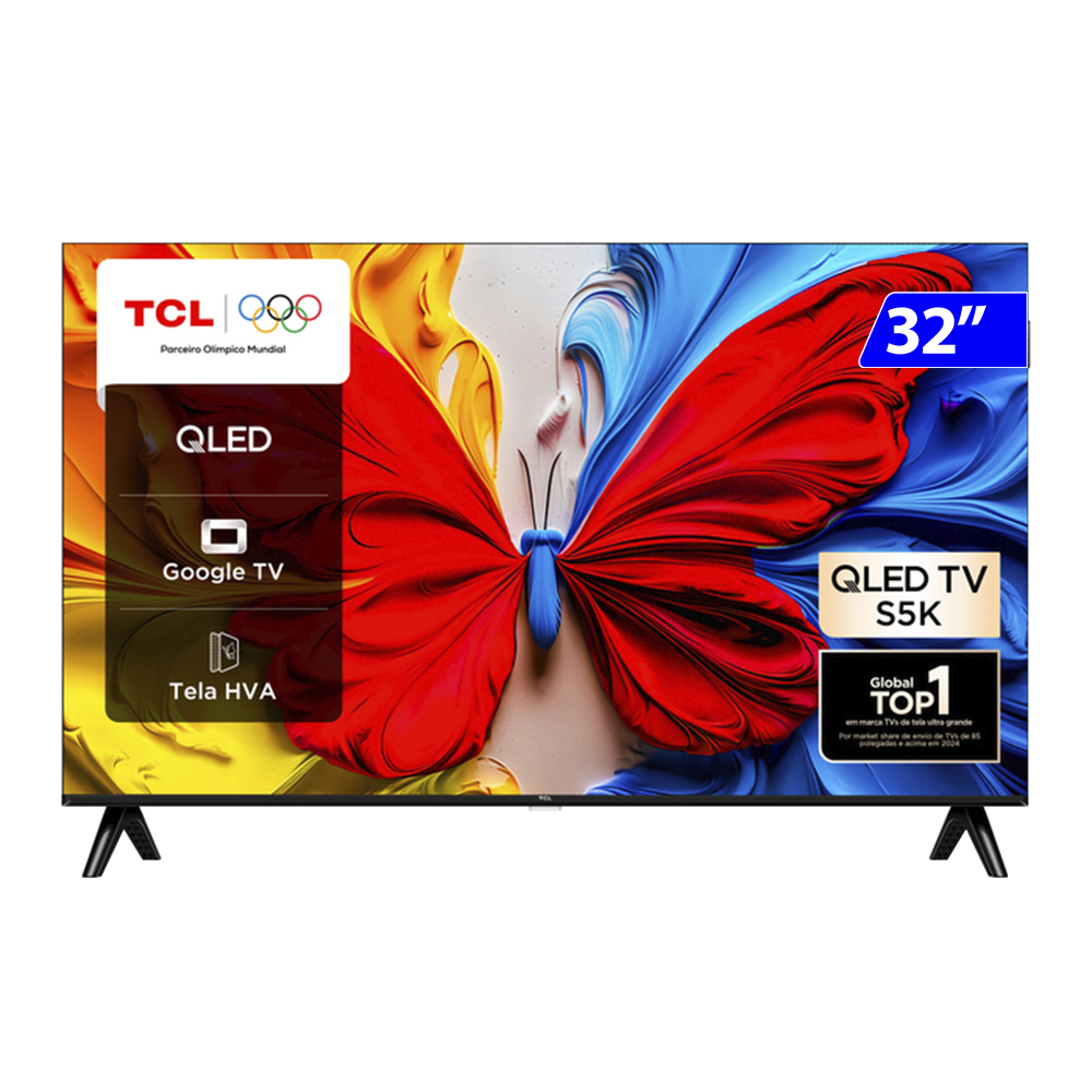 Smart TV TCL QLED 32" Full HD Google TV 32S5K