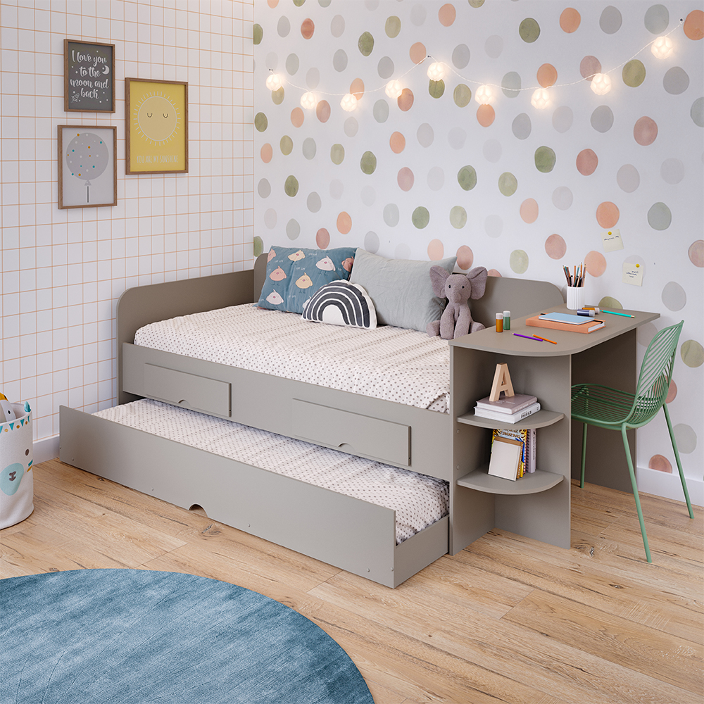 Sofá Cama Cimol Bibox Helena MDF com Escrivaninha
