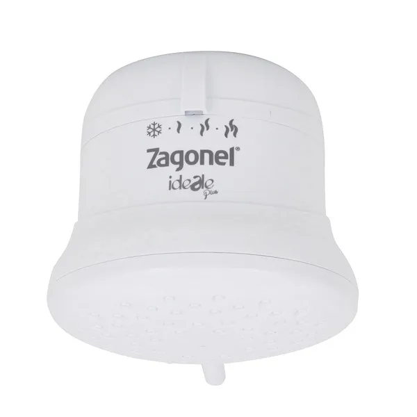 Chuveiro Elétrico Multitemperatura 220V 6800w Branco Redondo Ideale Plus sem Cano Zagonel