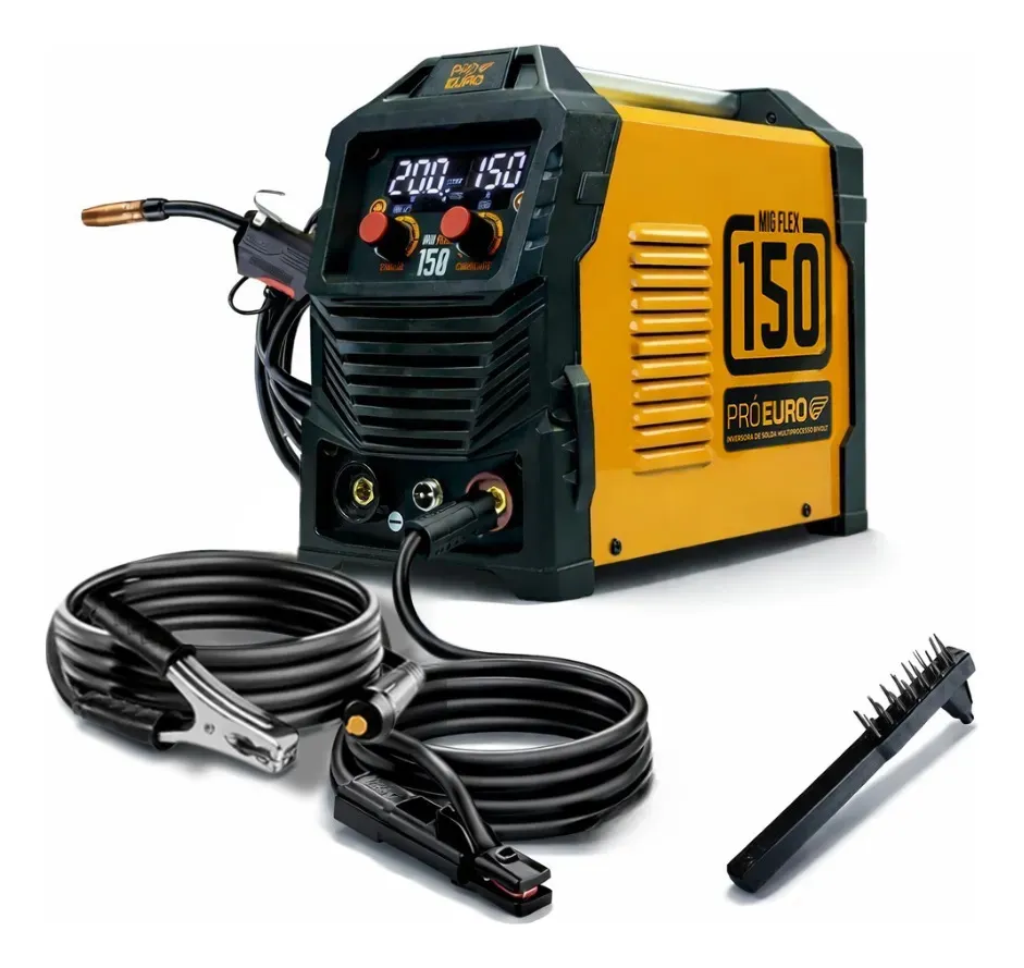 Máquina de Solda Multiprocesso MIG Flex 150a Pró Euro Bivolt MIG sem gás MMA TIG
