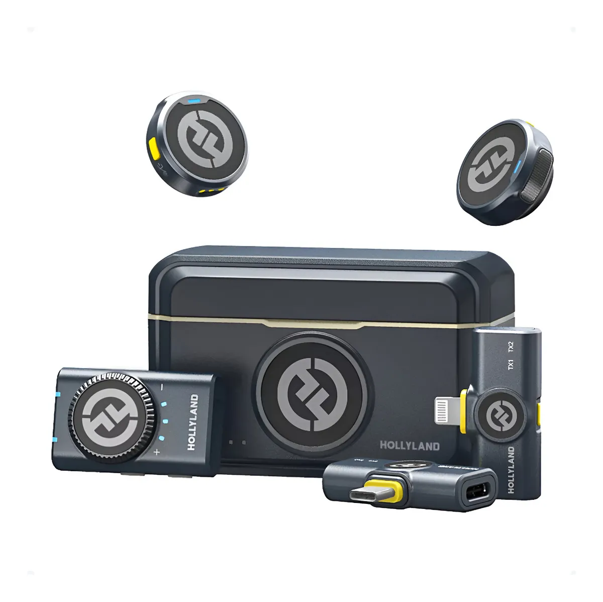 Microfone Hollyland Lark M2 Duo Combo Duplo Para 2 Pessoas Preto