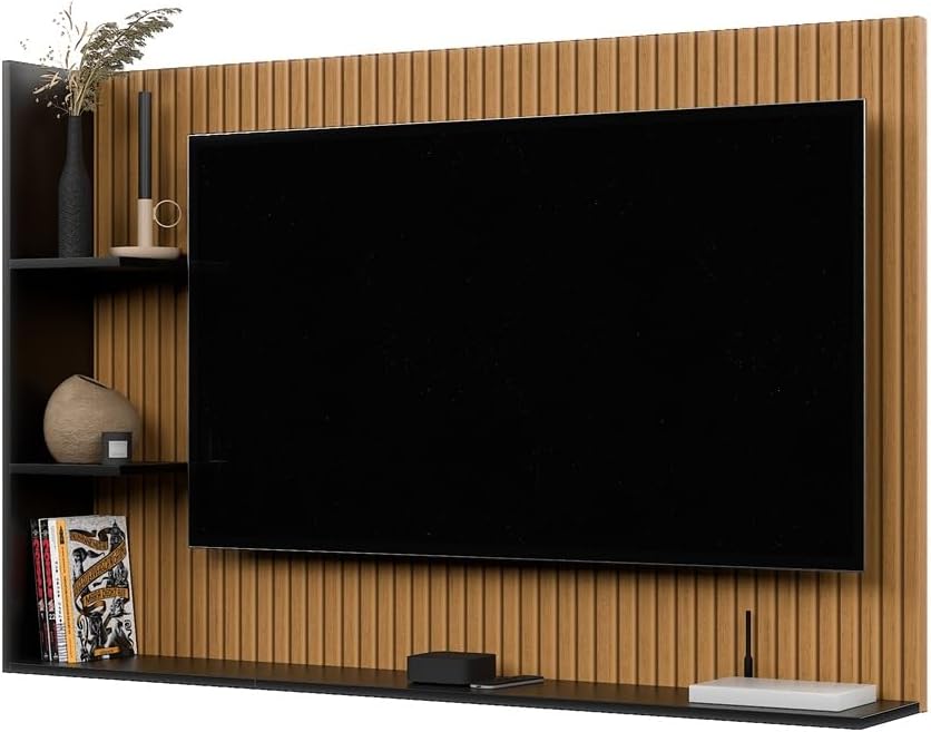 Painel para TV 50 Polegadas Berlim - Ripado/Preto