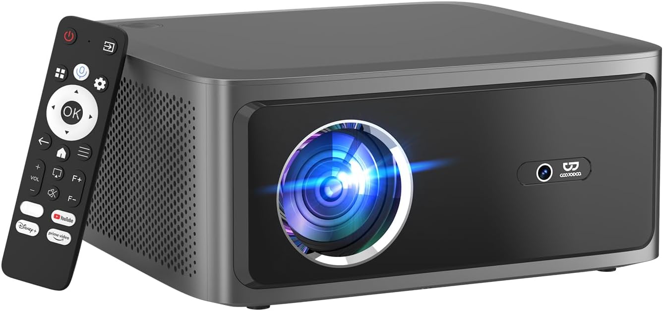 Projetor GOKOCO AC1071 Full HD 1080P 1000 ANSI com Android 13 e Netflix Oficial