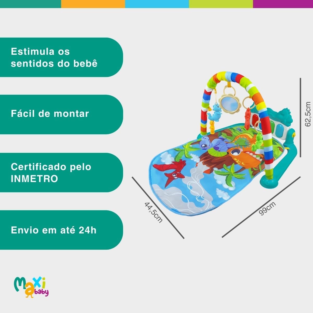 Tapete de Atividades Piano Funny Dino Maxi Baby — foto 6