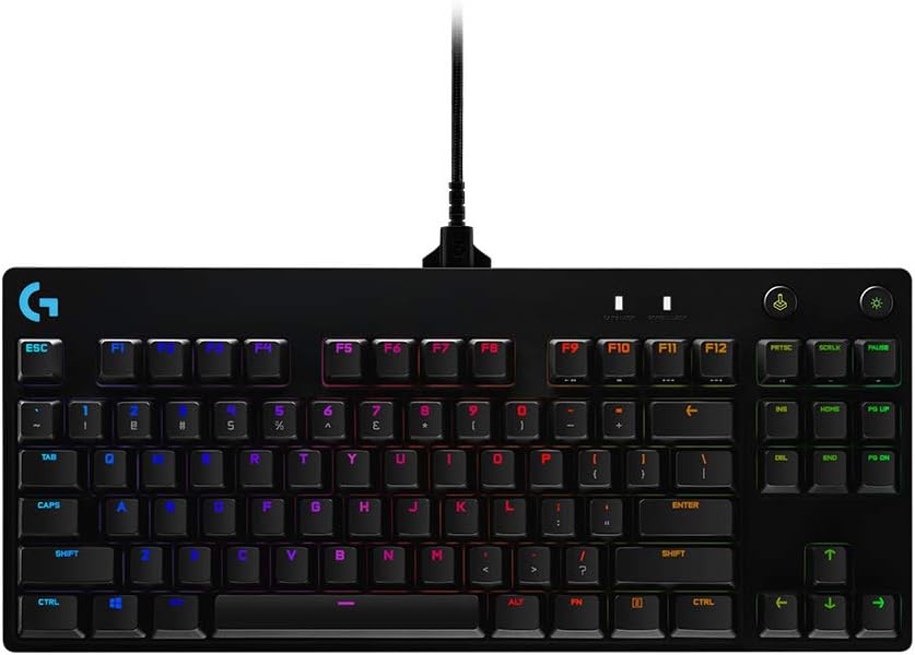 Teclado Mecânico Gamer Logitech G PRO TKL, RGB LIGHTSYNC, Cabo Removível, Switch GX Blue Clicky