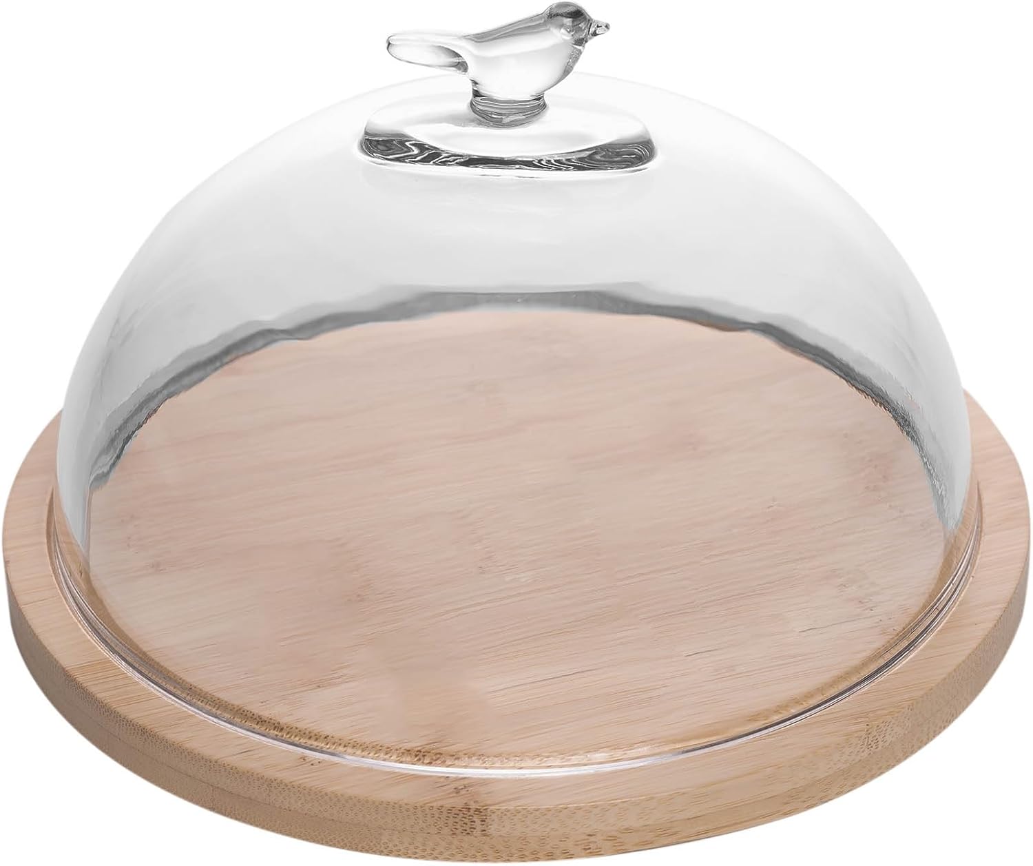Queijeira WOLFF Bird com Base em Bambu e Cúpula de Vidro 20cm
